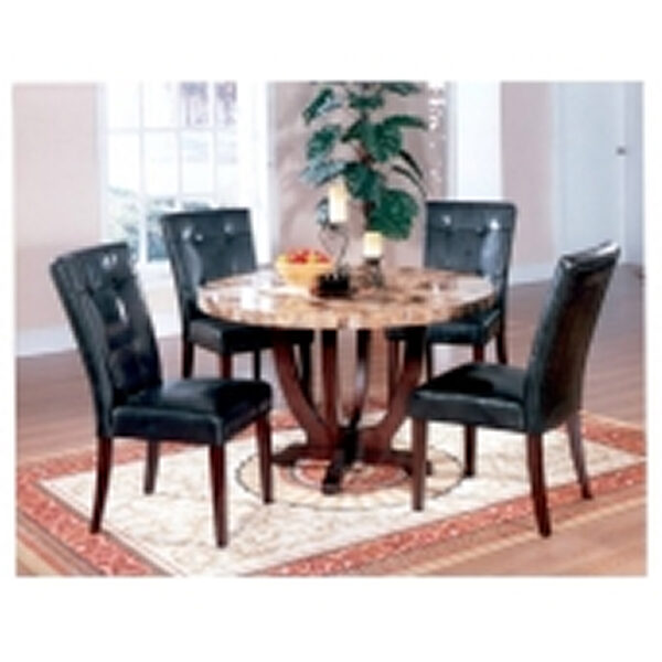 Round Marble-Top Contemporary Dining Set (4-Seater)